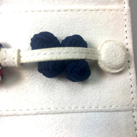 IWC Schaffhausen Knot Cufflinks Set of 3 IWA75073 Fabric Navy Red White - Picture 7 of 10